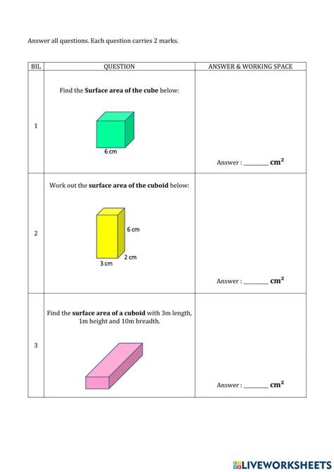 Surface Area of a Cube & Cuboid 1481607 | NurAinaKooh