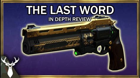 Destiny 2 - The Last Word - In Depth Review (Exotic Kinetic Hand Cannon) - YouTube