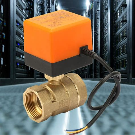 OTVIAP DC 12V 2 Way 3 Wire Brass Motorized Ball Valve Electrical Valve ...