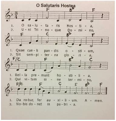 O Salutaris Hostia (Latin) | Sheet music, Catholic christian, Prayers