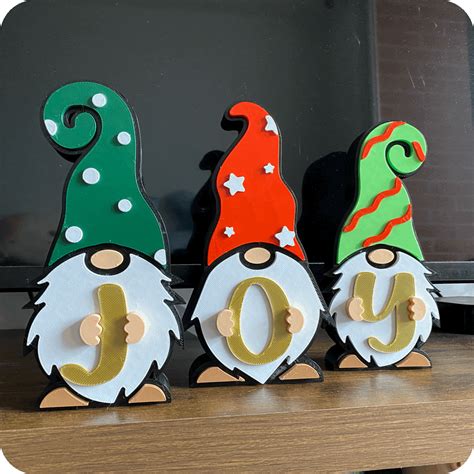 Christmas JOY Gnomes by MEAFdesigns | Download free STL model | Printables.com