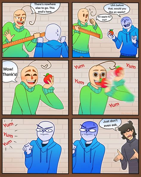 An apple by Mr-Ms-Faded on DeviantArt | Baldi's basics fanart, Baldi's basics, Funny drawings