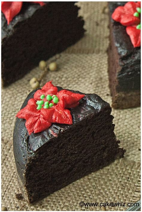 Fat Free Chocolate Cake with Poinsettias