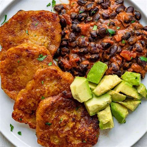 Almond Butter Black Bean Chili & Plantain Fritters - Cooking For Peanuts