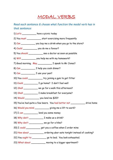 Modal verbs exercises - snohockey