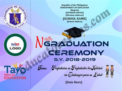 Completion Rites & Graduation Program Tarpaulin Layouts |EducatorsFiles