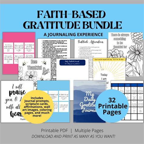 Christian Gratitude Journal Printable Bundle Mindfulness - Etsy