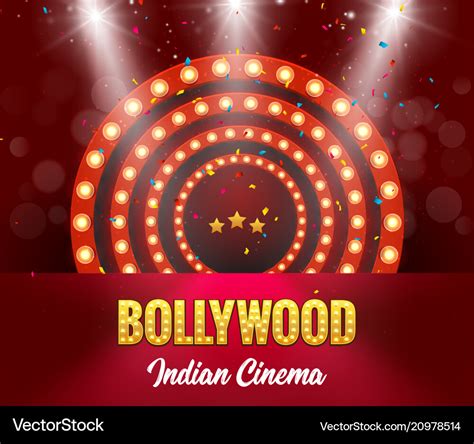 Bollywood indian cinema film banner Royalty Free Vector