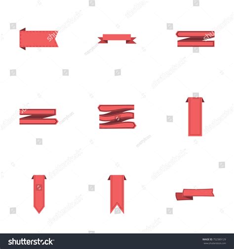 Red Ribbon Vector Collection Set Stock Vector (Royalty Free) 752389129 ...