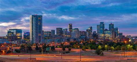 Photos of Downtown Denver Colorado Skyline at Sunrise