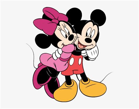 Clipart Love Mickey Mouse - Minnie Mouse Hugging Mickey Mouse Transparent PNG - 532x575 - Free ...