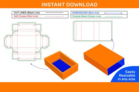 Match box, drawer sleeve gift box dieline template and 3D render file Box dieline and 3D box ...