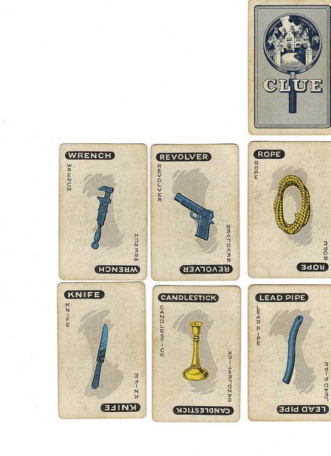 Clue Weapon Cards