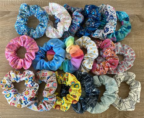 Set of 3 100% Cotton Hair Scrunchies | Etsy