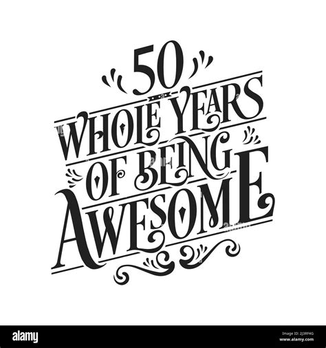 50th birthday illustration vector Black and White Stock Photos & Images ...