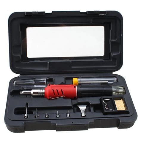 10 in 1 Professional Butane Gas Welding Torch Kit Soldering Iron Kit Tool-in Electric Soldering ...