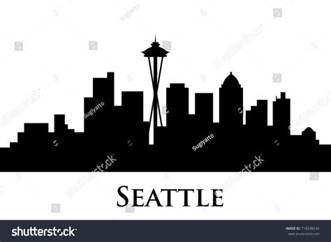 Seattle Skyline Vector Stock Vector (Royalty Free) 718248244 | Shutterstock