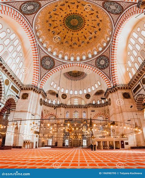 Interior of Suleymaniye Mosque in Istanbul, Turkey Stock Image - Image of background, interior ...