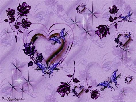 Purple Animation Hearts Desktop Background