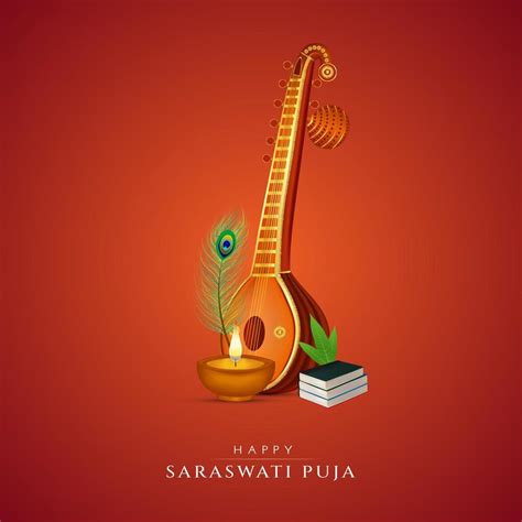 Happy Saraswathi Puja Social media post 17150159 Vector Art at Vecteezy