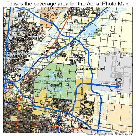 Aerial Photography Map of Commerce City, CO Colorado