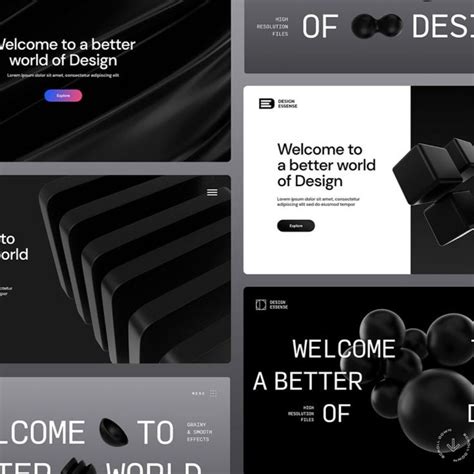 3D Black Shapes Collection | Geometric shapes design, Minimal graphic ...