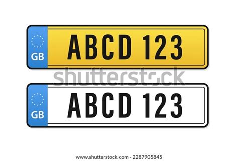 British Uk Car License Plate Template Stock Vector (Royalty Free ...