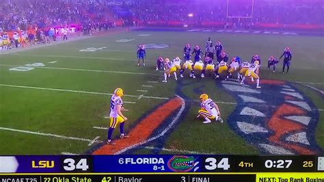 Cade York 57 yard game winning field goal against Florida 2020 - YouTube