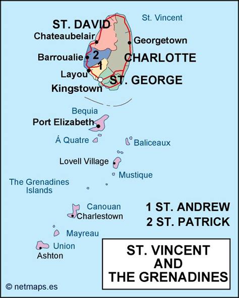 st vincent and the grenadines political map. Eps Illustrator Map ...