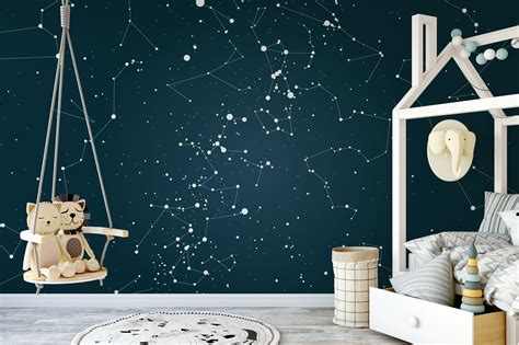 Custom Star Map Constellation Mural Wallpaper Star Map | Etsy | Kids room wall art, Kids room ...