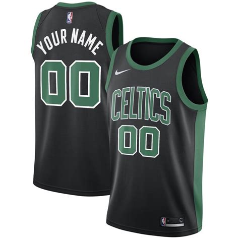 Men's Boston Celtics Nike Black Swingman Custom Jersey - Statement Edition - NBA Store