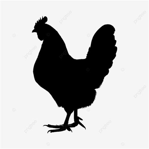 Black Silhouette Of A Chicken Psd, Chicken Silhouette Image, Chicken ...