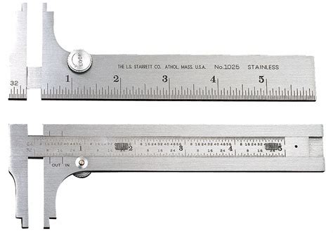 STARRETT Pocket Slide Caliper, Range 0 in to 4 3/4 in, Graduations 1/32 in, 1/64 in, Accuracy ...