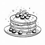 Download Delicious Pancakes With Blueberries and Syrup Coloring Pages  sketch template