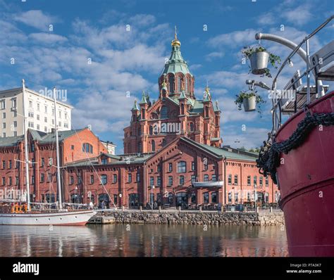 HELSINKI, FINLAND - 25/6/2018: Beautiful view of the old town of ...