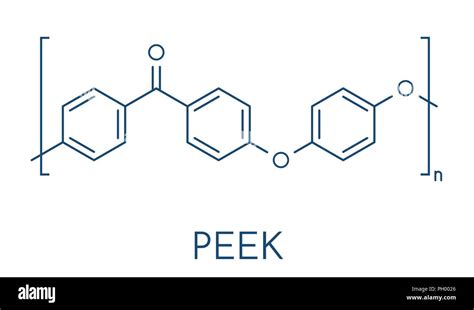 Polyether ether ketone (PEEK) polymer, chemical structure. Skeletal formula Stock Vector Image ...