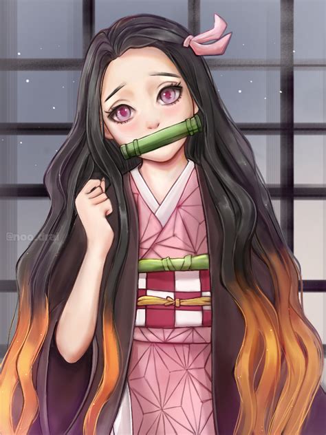 Nezuko Kamado 🌸 Sharing my first Demon slayer fanart ! : r/DemonSlayerAnime