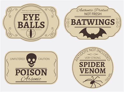 Printable Halloween Poison Labels