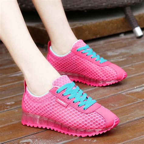 Fashion 2016 Brand Women Casual Shoes Mesh Breathable Women Trainers Shoes Casual Comfort Ladies ...