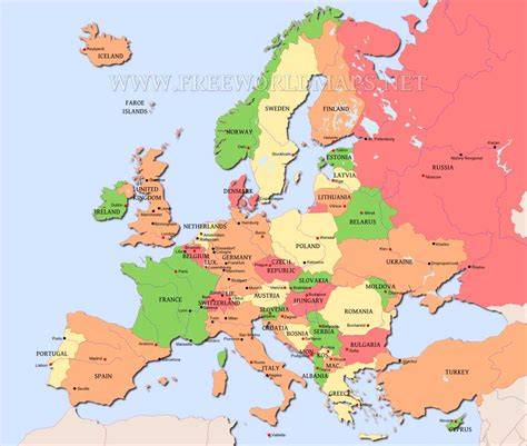 Europe Map editable