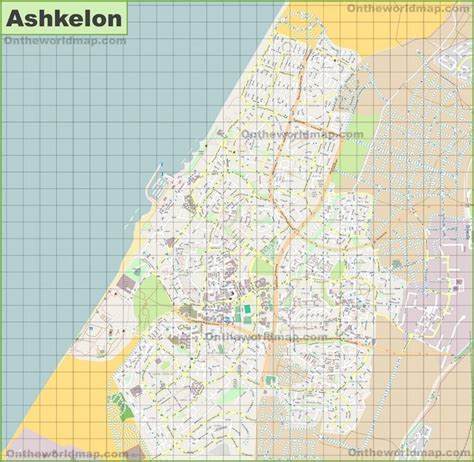 Large detailed map of Ashkelon | Map, Detailed map, Ashkelon