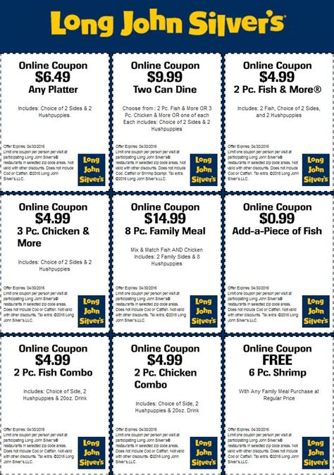 Long John Silvers Printable Coupons