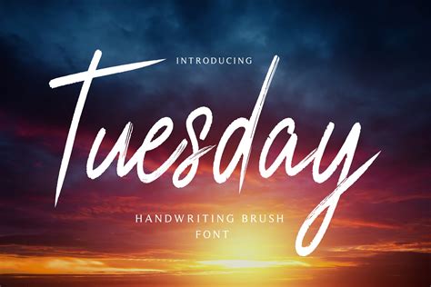 Tuesday - Handwriting Brush Font | Stunning Script Fonts ~ Creative Market