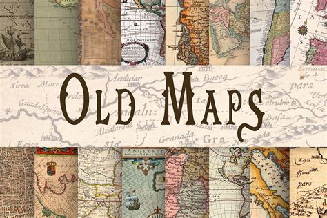 Old Maps Digital Paper (37579) | Backgrounds | Design Bundles