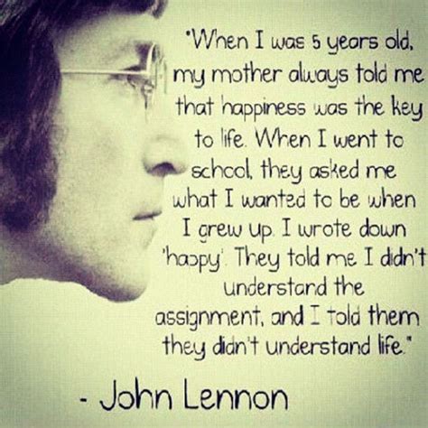 Quotes By John Lennon About Happiness - ShortQuotes.cc