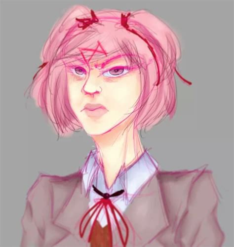 I sketched an angry Natsuki : DDLC