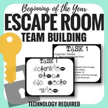 Escape room style team building activity - perfect for back to school! This escape room will ...