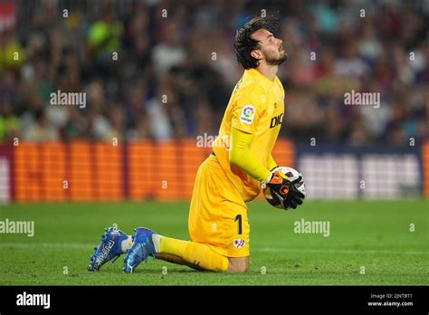 Stole Dimitrievski of Rayo Vallecano during the La Liga match between ...