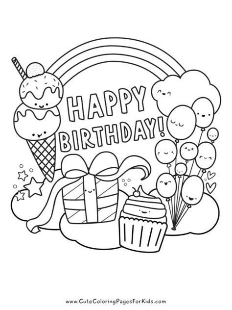 Free Printable Birthday Coloring Pages - Cute Coloring Pages For Kids