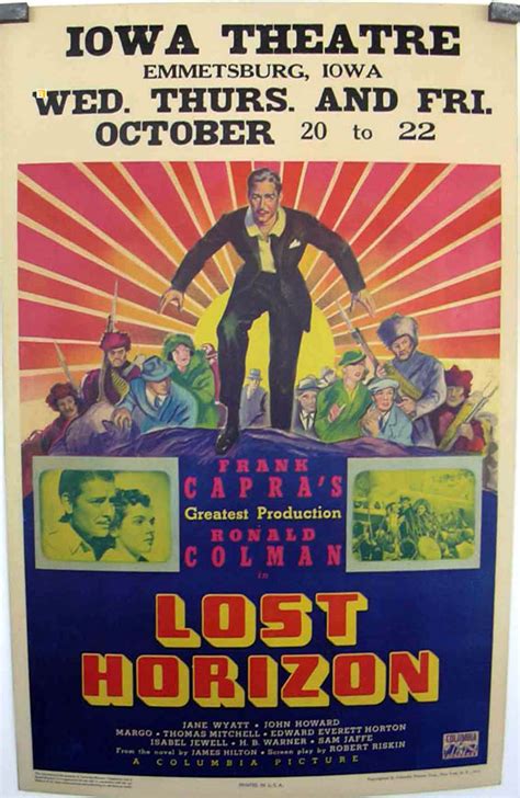 "LOST HORIZON" MOVIE POSTER - "LOST HORIZON" MOVIE POSTER